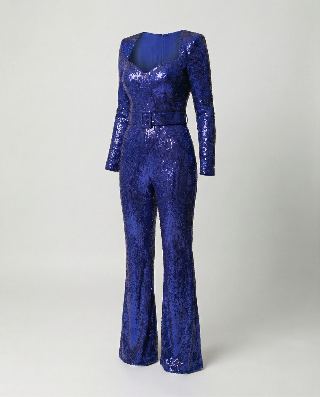 Drune - Eleganter Pailletten Jumpsuit mit Langarm Figurbetonte Passform