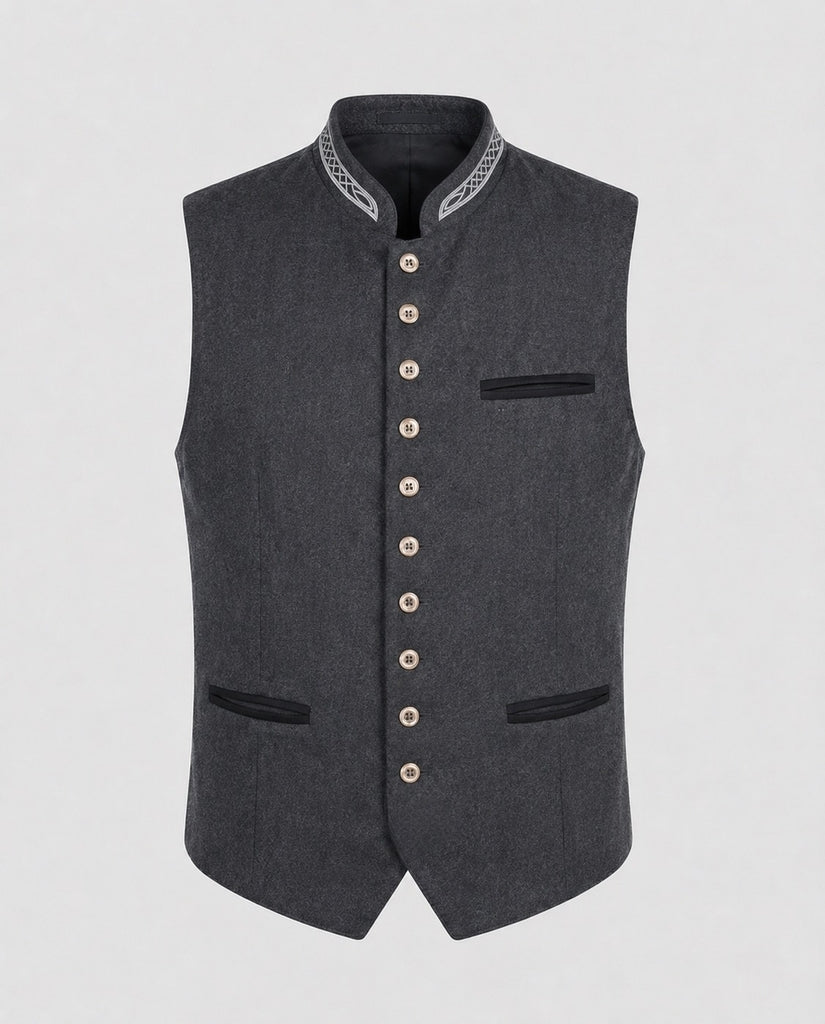 Drune | Herren Trachtenweste in Grau Traditionell & Modern