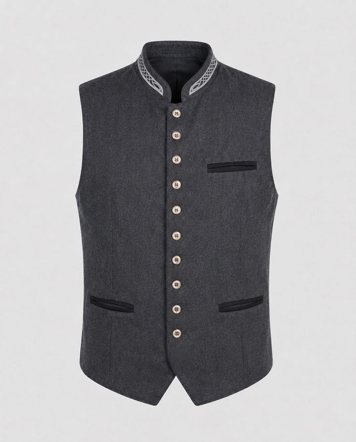 Drune | Herren Trachtenweste in Grau Traditionell & Modern