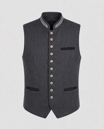 Drune | Herren Trachtenweste in Grau Traditionell & Modern
