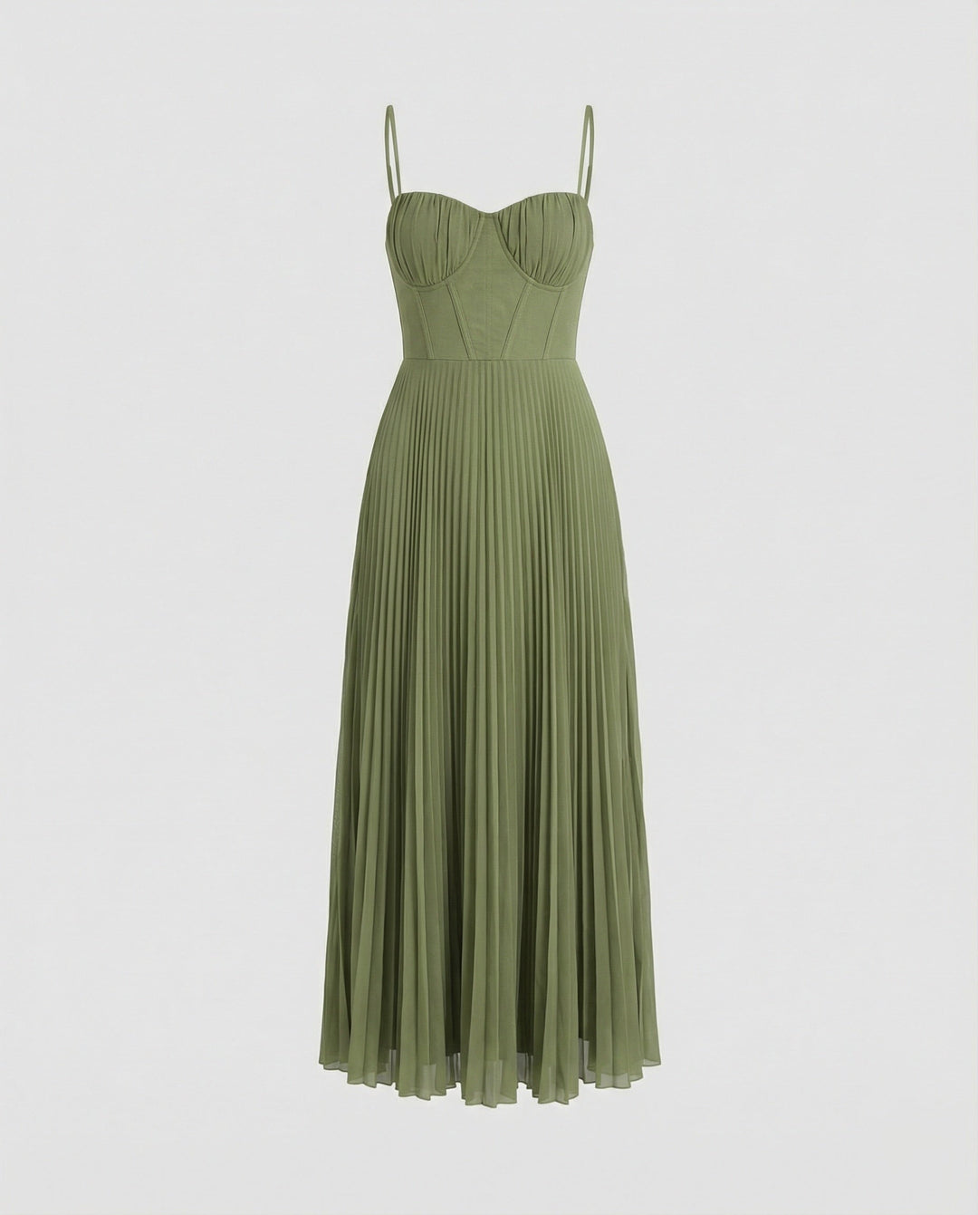 Drune | Midi Ärmellos Kleid Mit Gefälteltem Tüll-Bustier