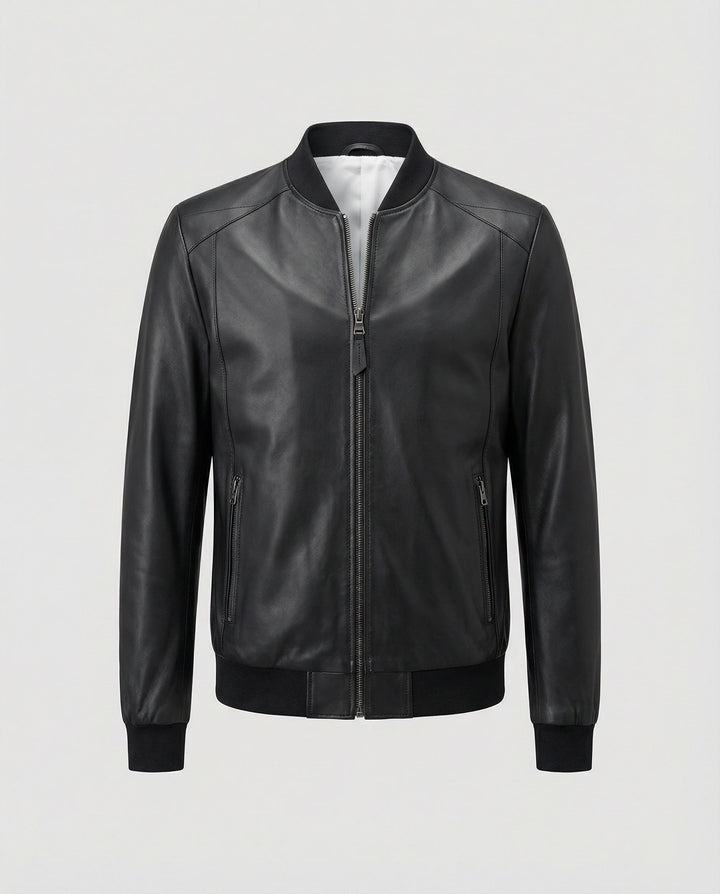 Herren Lederoptik Bomberjacke