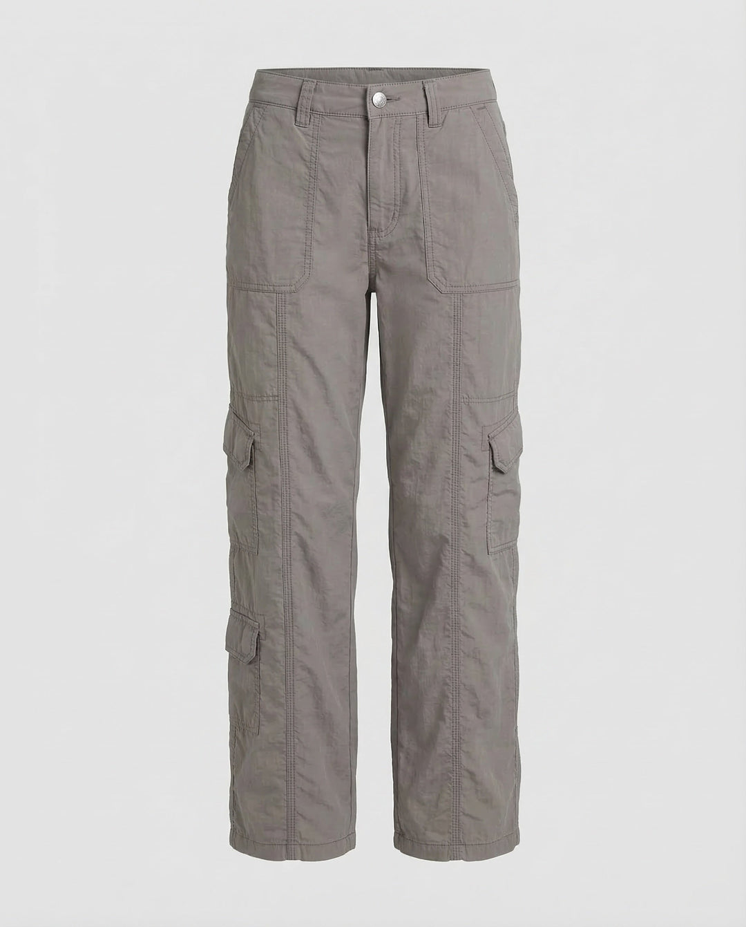 Damen Tief sitzende Cargohose Ziernähte