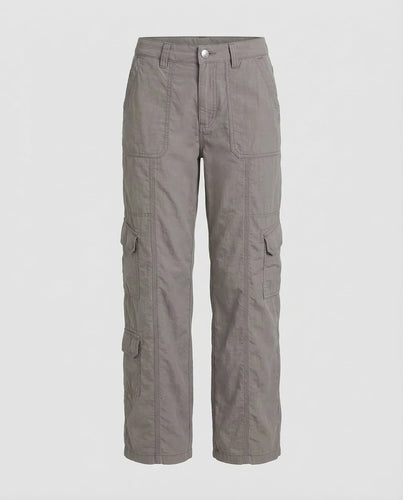 Damen Tief sitzende Cargohose Ziernähte