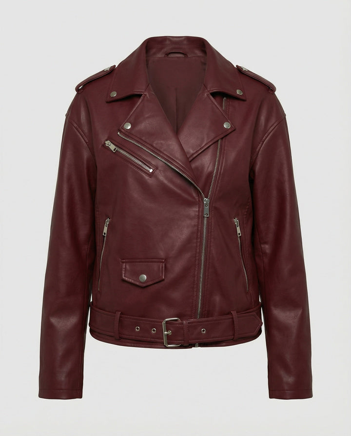 Damen Bikerjacke mit Reißverschlussdetails