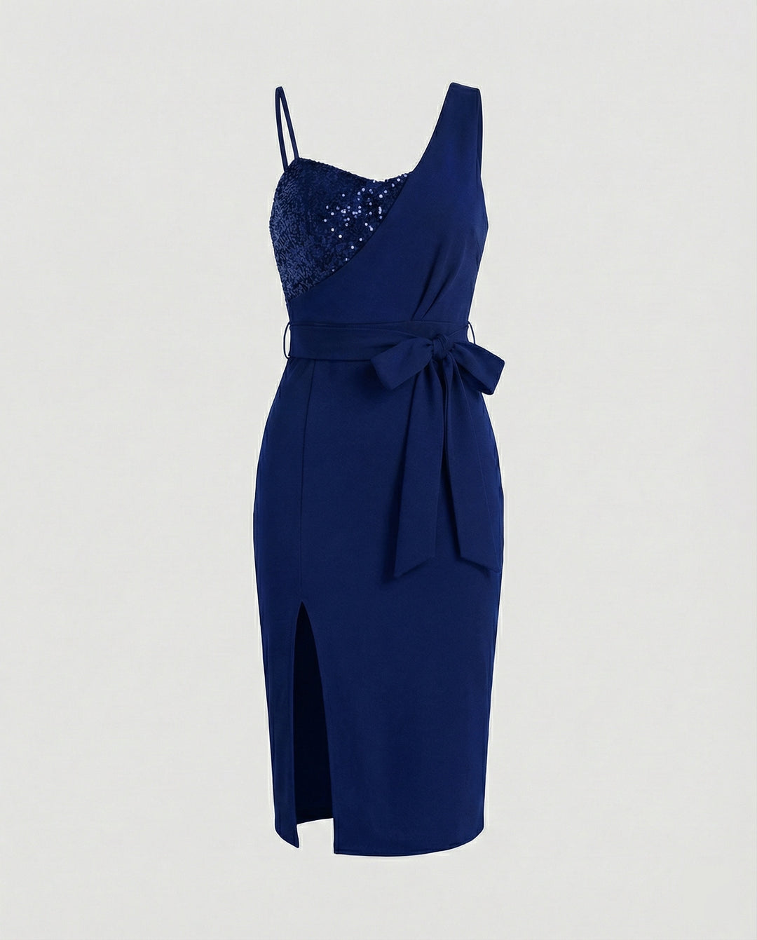 Drune - Damen Paillettenbesetztes One Shoulder Kleid, Figurbetont & Elegant
