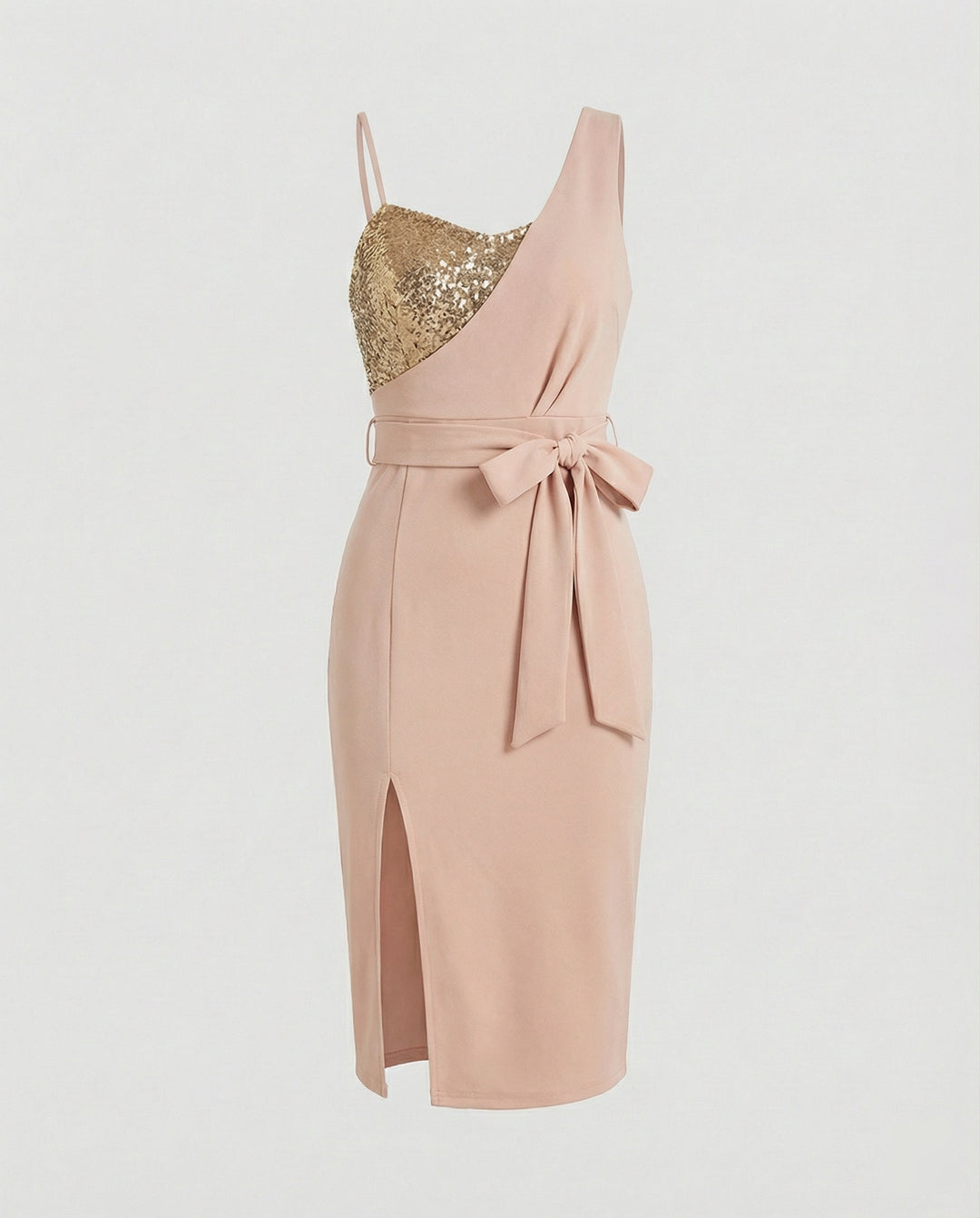 Drune - Damen Paillettenbesetztes One Shoulder Kleid, Figurbetont & Elegant