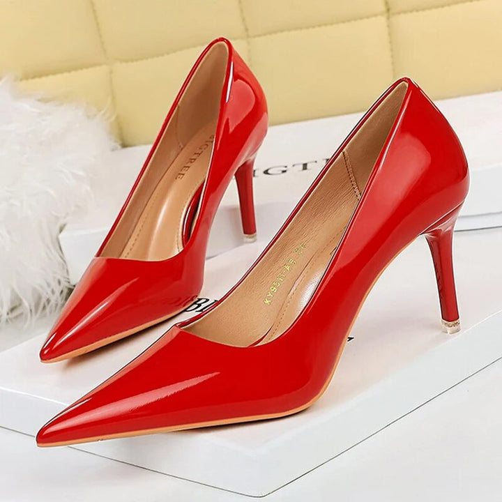 Drune | Damen High Heels Atembrecher Lackleder