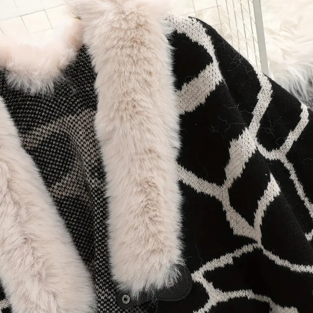 Drune | Stylischer fluffiger Mantel für Damen für die Herbstsaison