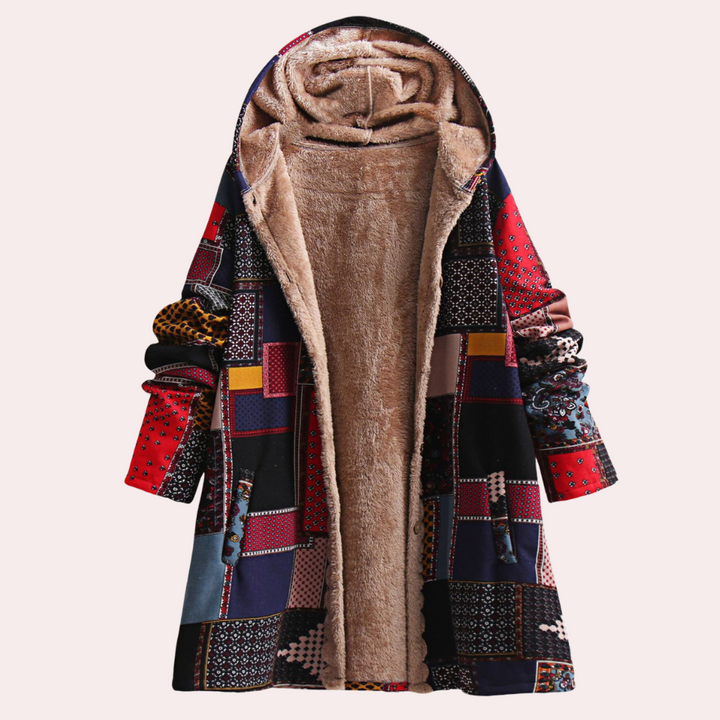 Drune | hoodie fleece jack - trendige warme patchwork Außenbekleidung