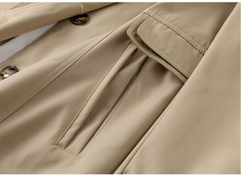 Drune | Moderner Trenchcoat mit Hohem Kragen und Knöpfen