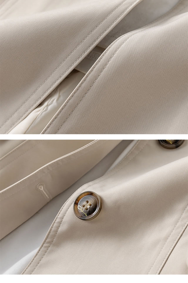 Drune | Moderner Trenchcoat mit hohem Kragen und Knöpfen für Damen