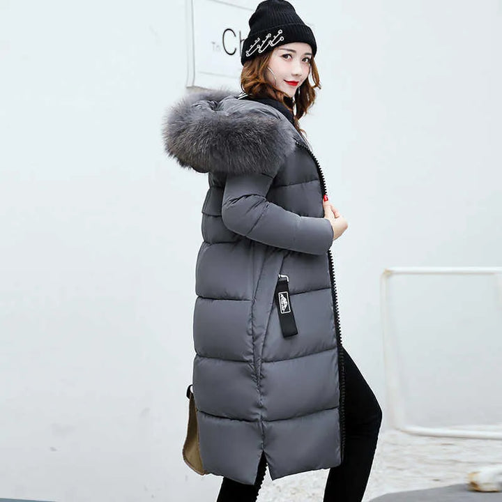 Drune | Lange Jacke mit Pelzkragen
