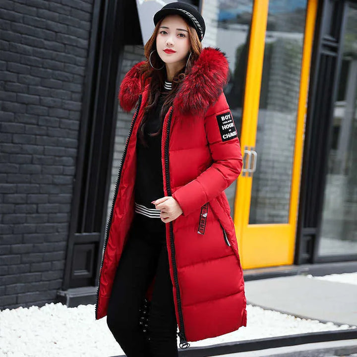 Drune | Lange Jacke mit Pelzkragen