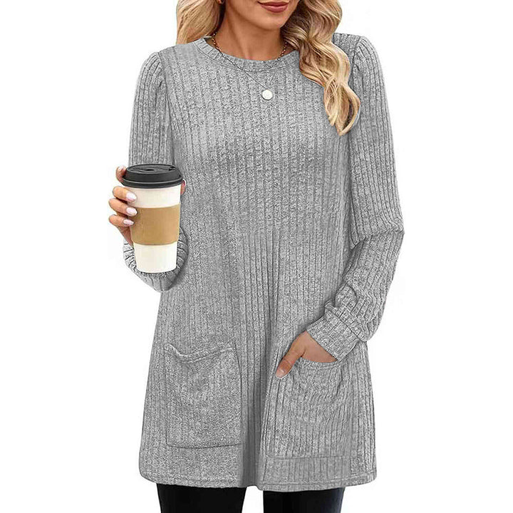 Drune |  Herbst und Winter neue halblange Pullover Kleid Frau
