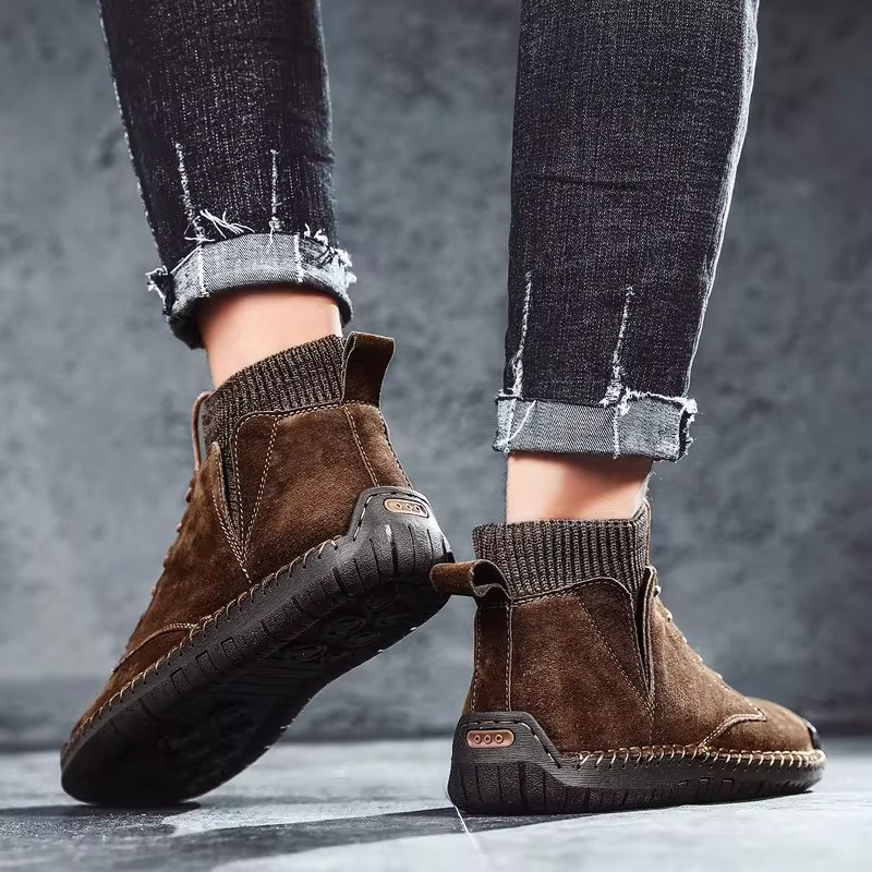 Retro-Wildlederschuhe mit Ripp- und Stichmuster Drune Drune