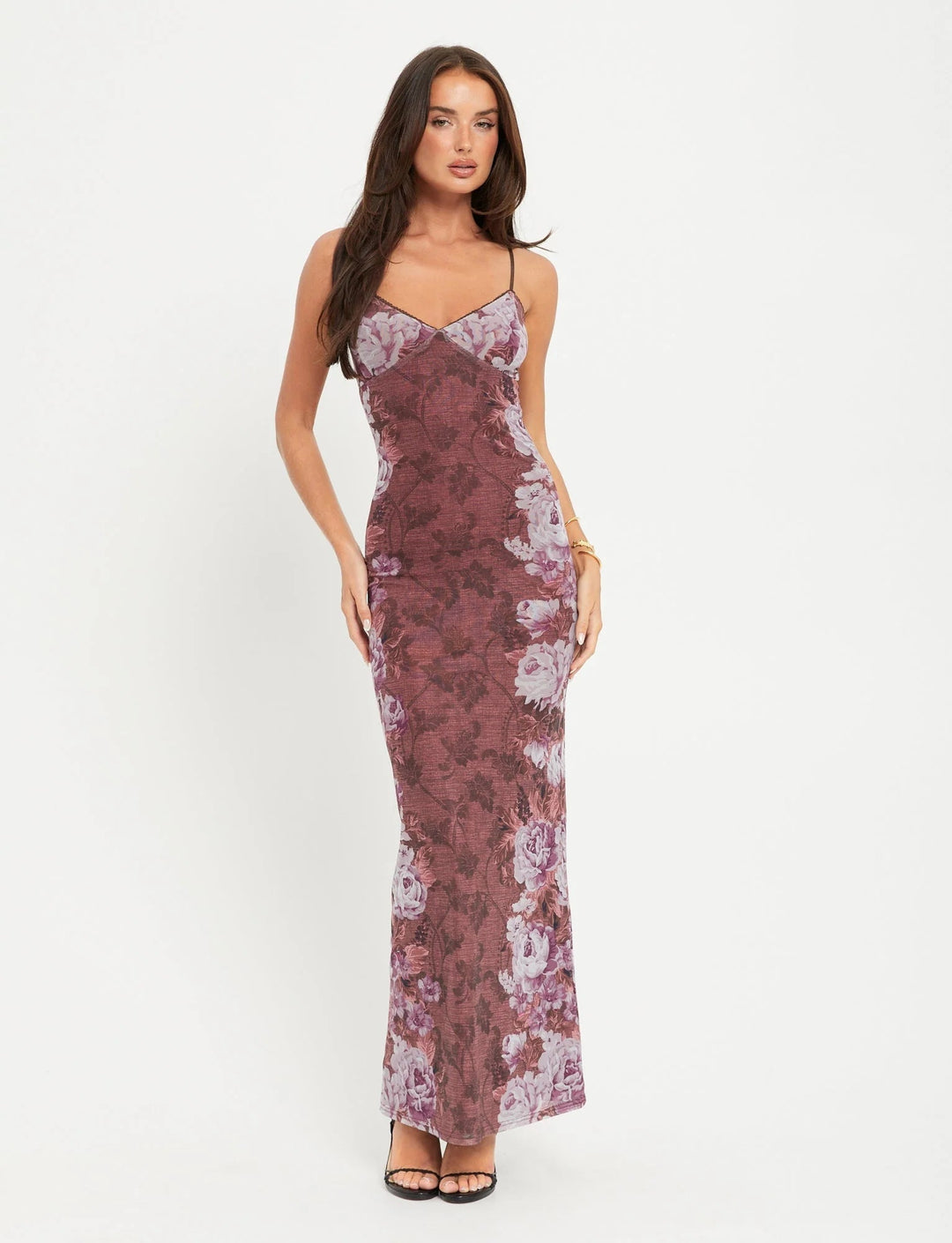 Drune | Maxikleid mit V-Ausschnitt mit Spaghettiträgern