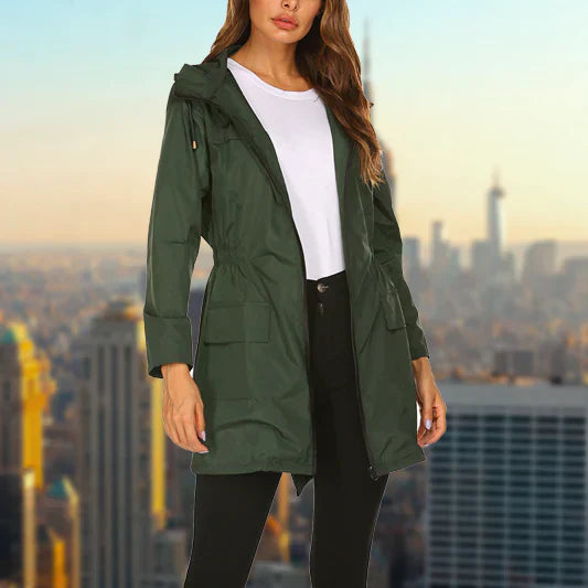 Drune | Damen Wasserfester Outdoor Regenmantel - Mit Kapuze