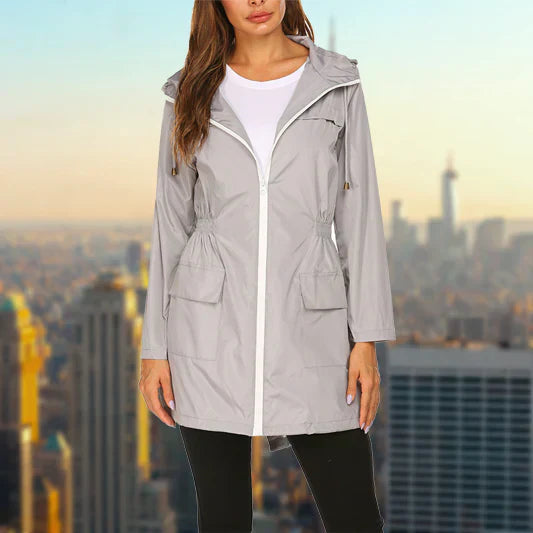 Drune | Damen Wasserfester Outdoor Regenmantel - Mit Kapuze