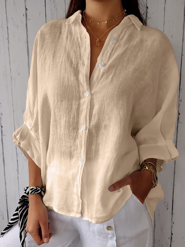 Drune | Relaxed Fit Baumwolle Leinen Sommer Shirt