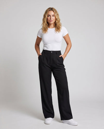 Damen weite Hochtaillen-Hose