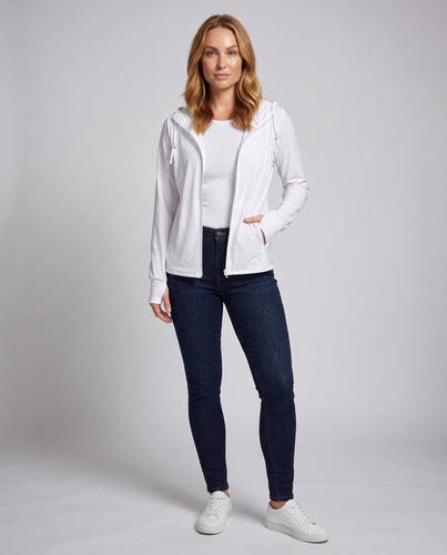Damen atmungsaktive Sportjacke mit innovativer Kapuzenlösung Drune