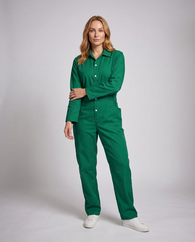 Damen Jumpsuit mit elegantem Schalkragen und Taillierung Drune