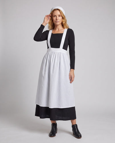 Damen traditionelles Dienstmädchenkostüm mit Rüschen und Kopftuch Drune