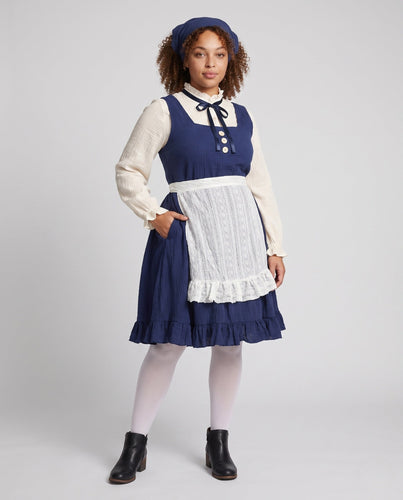 Damen Vintage Kochschürze mit verspielten Rüschen und eleganten Akzenten Drune