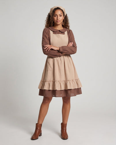 Damen Vintage Schürzenkleid Drune