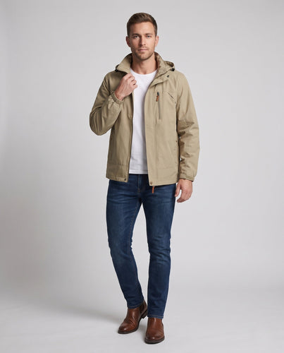 Herrenleichter urbaner Zip-Blouson mit Brustreißverschluss und elastischen Bündchen drune