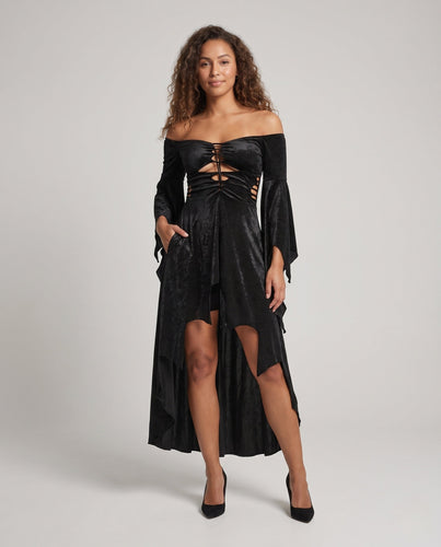 Damen Zauberhaftes Abendkleid mit weit ausgestellten Ärmeln Drune