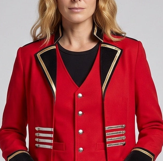 Damen eleganter Frack-Anzug mit detaillierten Applikationen Drune
