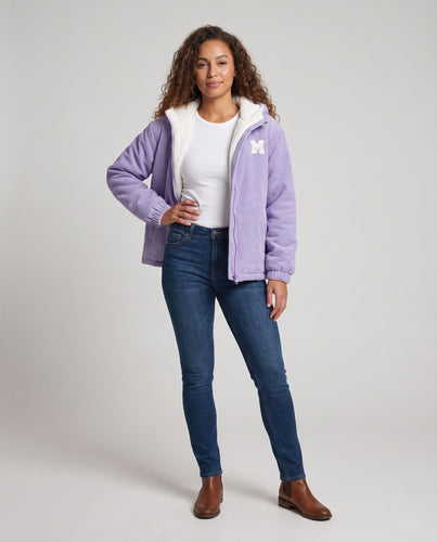 Damen Fleecejacke mit Kapuze Drune