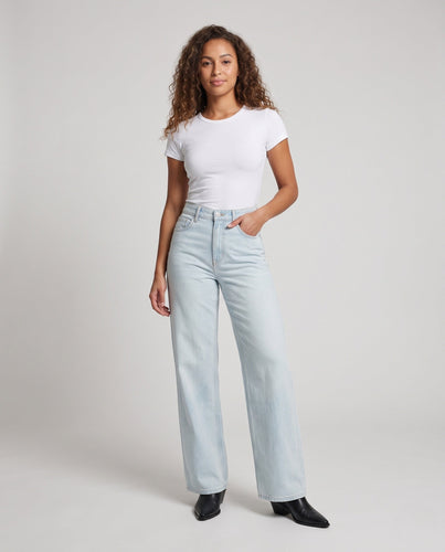 Damen Weite High‑Waist Denimhose mit fließender Wide‑Leg-Silhouette Drune