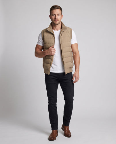 Herren Ärmellose Thermo‑Steppweste mit extra dicker Teddyfleece‑Innenlage und Windschutzkragen Drune