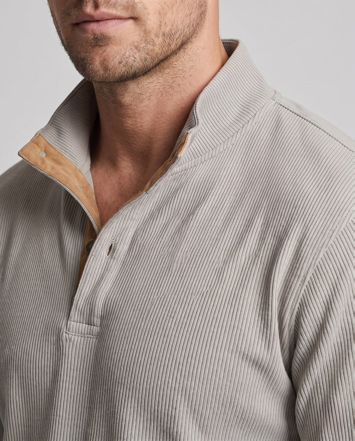 Herren Feinstruktur-Troyer mit aufgesetzter Knopfleiste und Wildleder-Ellenbogenpatches Drune