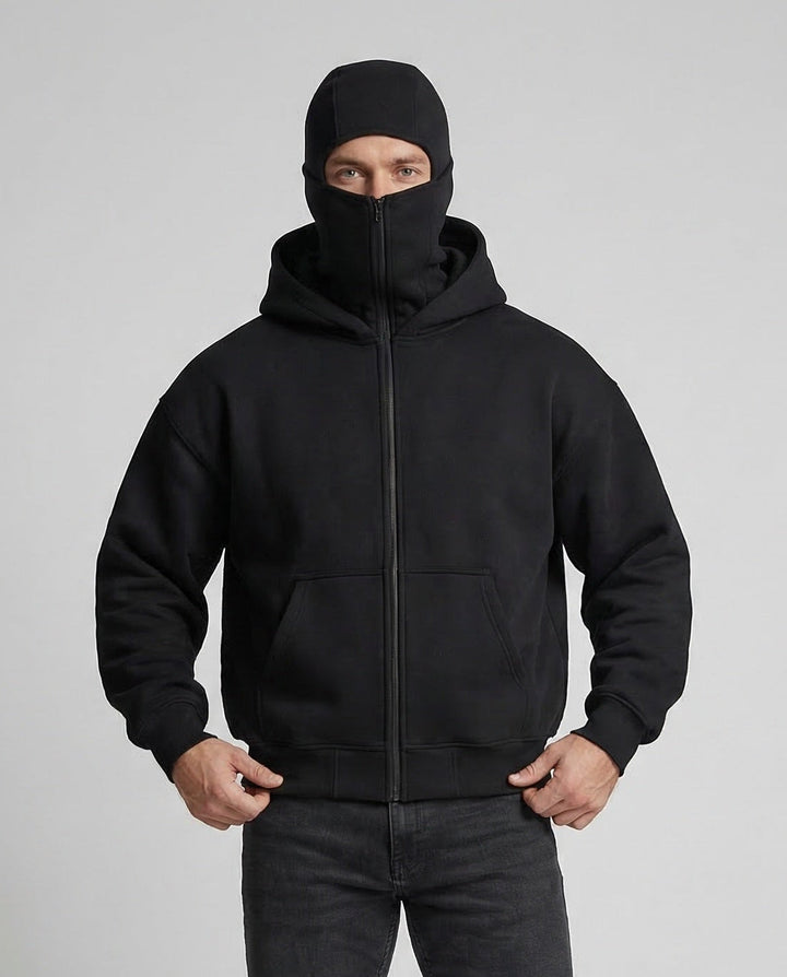 Unisex Sweat Kapuzenjacke mit Reißverschluss und Kängurutasche
