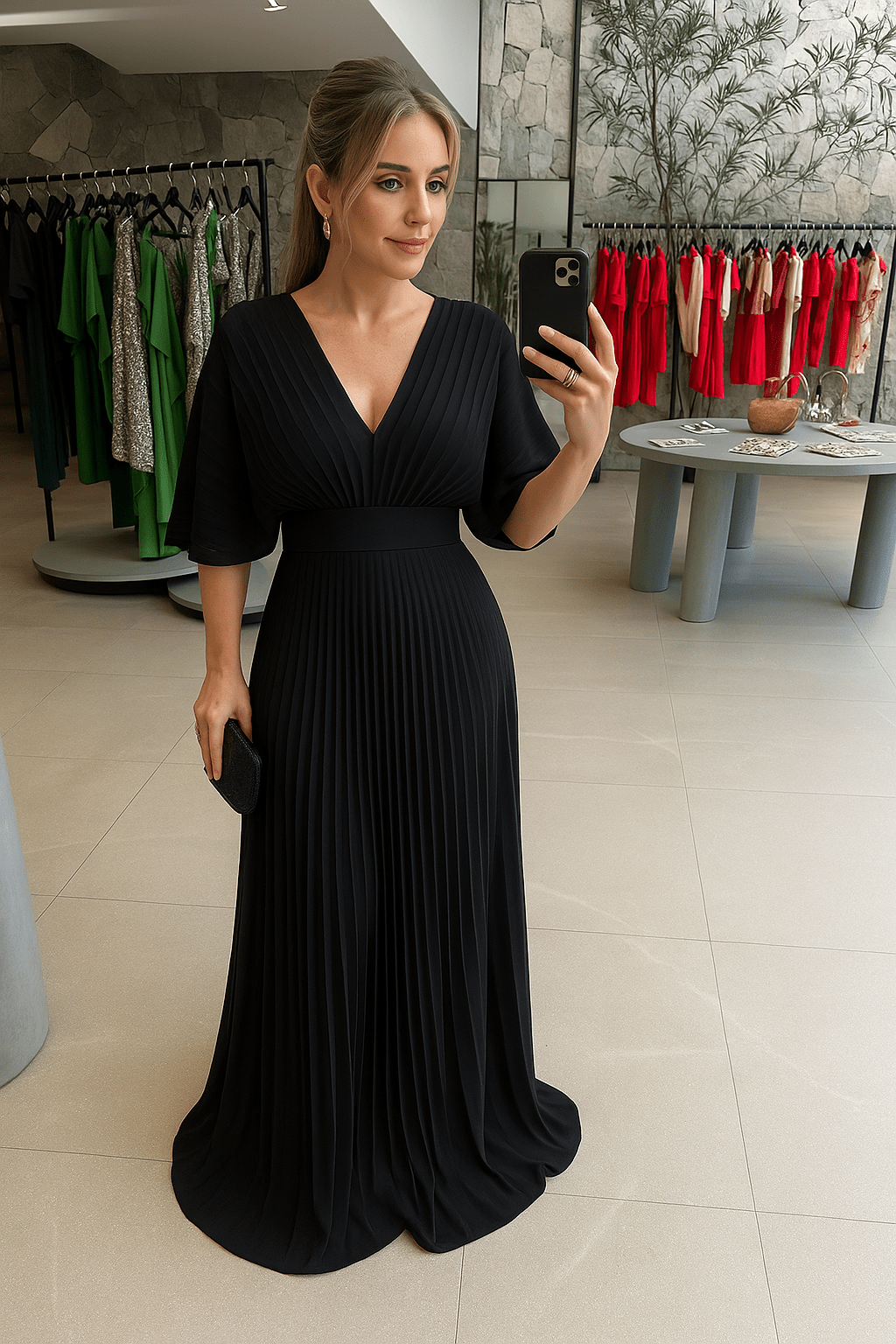 Drune | Fließendes Sommerkleid mit Bauchverdecker Effekt