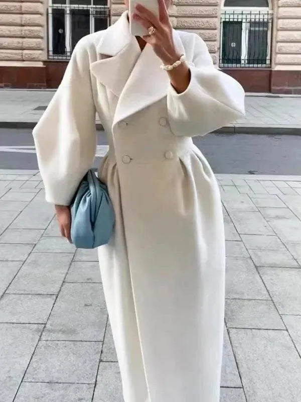 Drune | Retro Court Style Wollübermantel mit Laternenärmeln