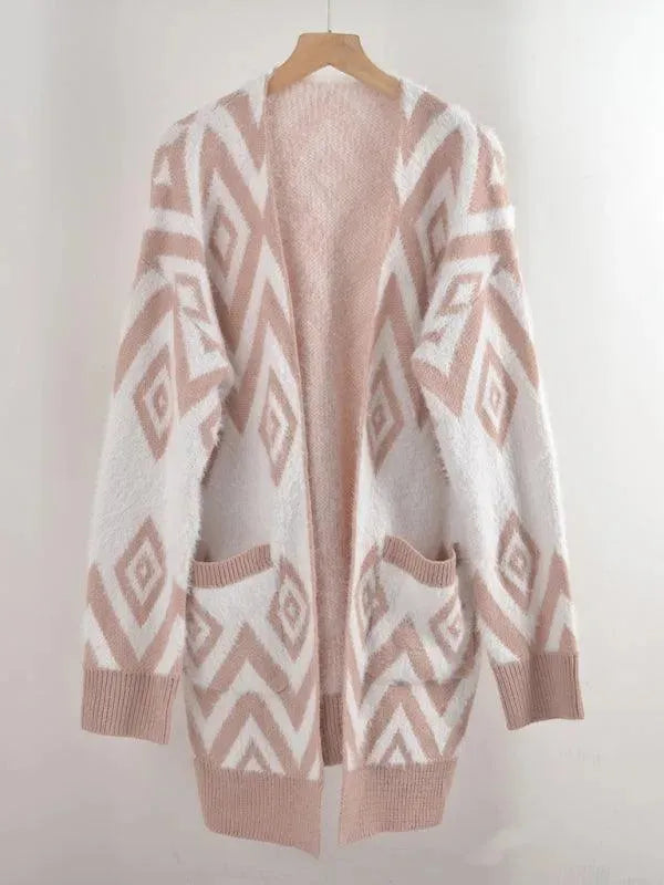 Drune | Diamond mittel Länge Strickjacke Pullover