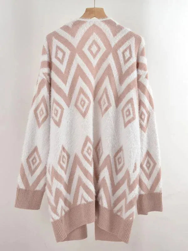 Drune | Diamond mittel Länge Strickjacke Pullover