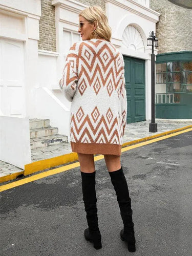 Drune | Diamond mittel Länge Strickjacke Pullover