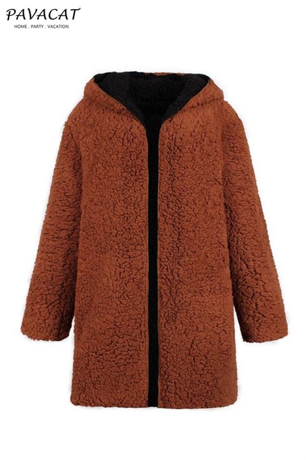 Drune | Faux Lammwoll Dicke Jacke Lila/schwarz