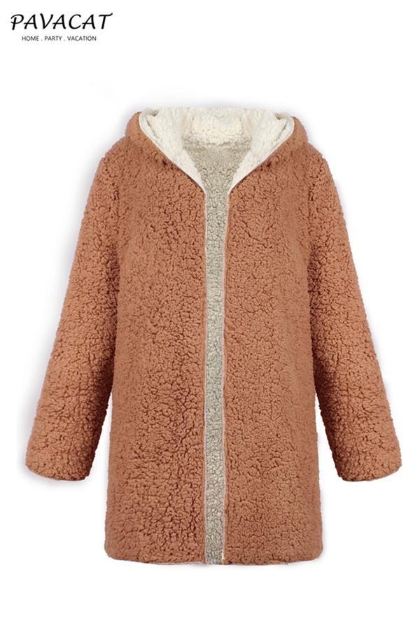Drune | Faux Lammwoll Dicke Jacke Lila/schwarz