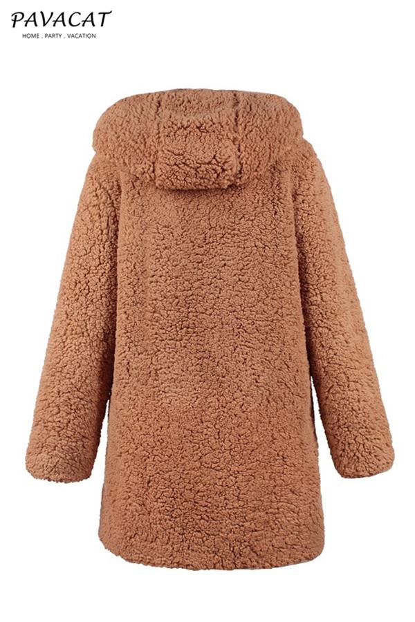 Drune | Faux Lammwoll Dicke Jacke Lila/schwarz