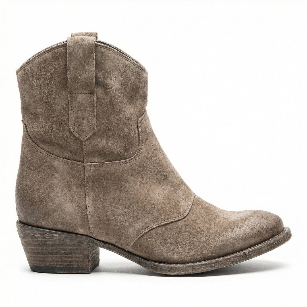 Kurze Cowboy-Stiefel | Western | Wildleder | Knöchel-Stiefel | Damenstiefel Drune