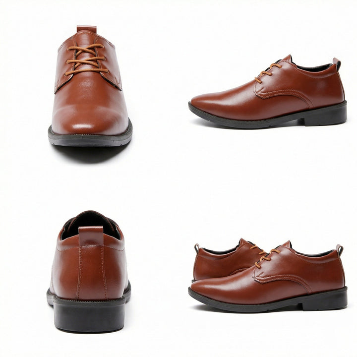 Herren Elegante Leder Schnürschuhe mit rutschfester Sohle Drune