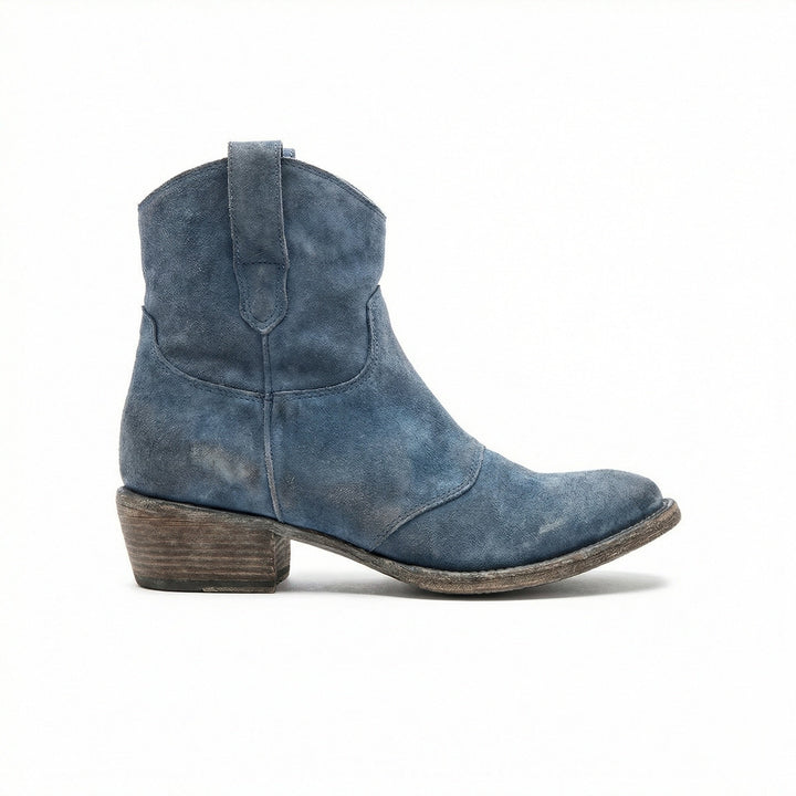 Kurze Cowboy-Stiefel | Western | Wildleder | Knöchel-Stiefel | Damenstiefel Drune