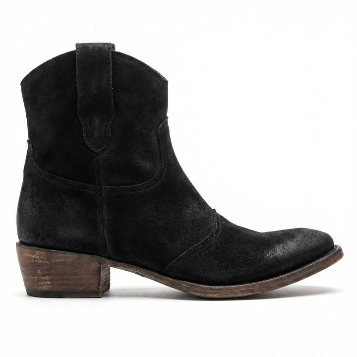 Kurze Cowboy-Stiefel | Western | Wildleder | Knöchel-Stiefel | Damenstiefel Drune